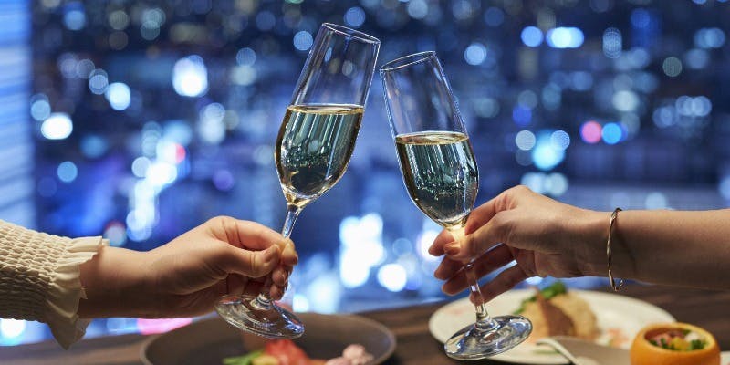 【Xmas2025】米沢牛鉄板焼き＆鮑を含む全6品＋乾杯シャンパン＋窓側確約（12/20 ～12/23・25）