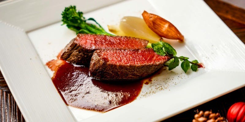 【アカラフルコースディナー】魚料理やA5黒毛和牛など贅沢コース全6皿＋食後のカフェ