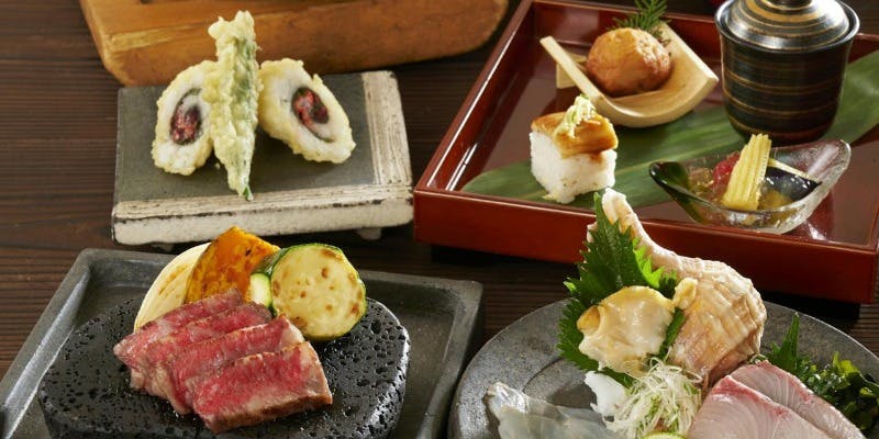 【ご接待・会食】燦コース：太刀魚の吟醸蒸し・国産牛ステーキを食す夏の宴