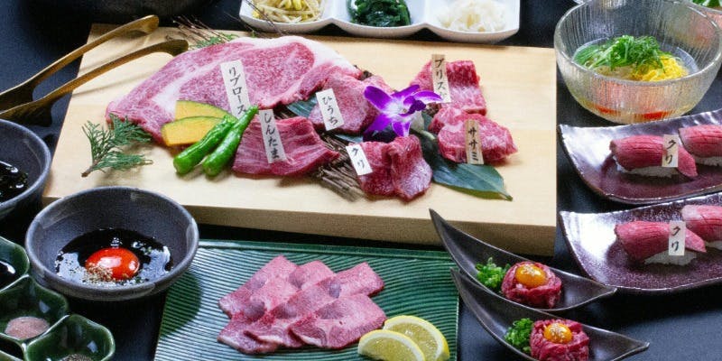 【焼肉 アニバーサリーコース】松阪牛づくしの焼物盛り合わせ含む 全10品 