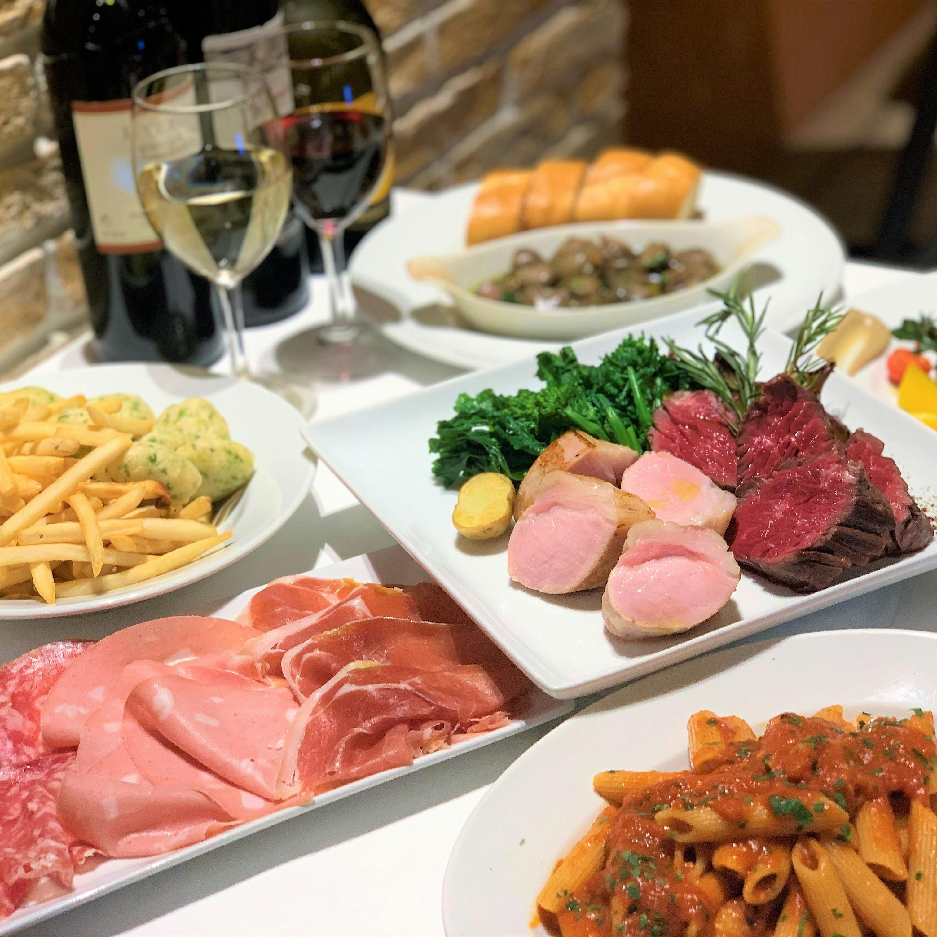 イタリアン ワインバー ヴィノリオ パーティーシェアプラン しっかりお食事 スパークリング含2時間飲放題 食後のカフェ 7月限定 ディナー プラン メニュー 一休 Comレストラン