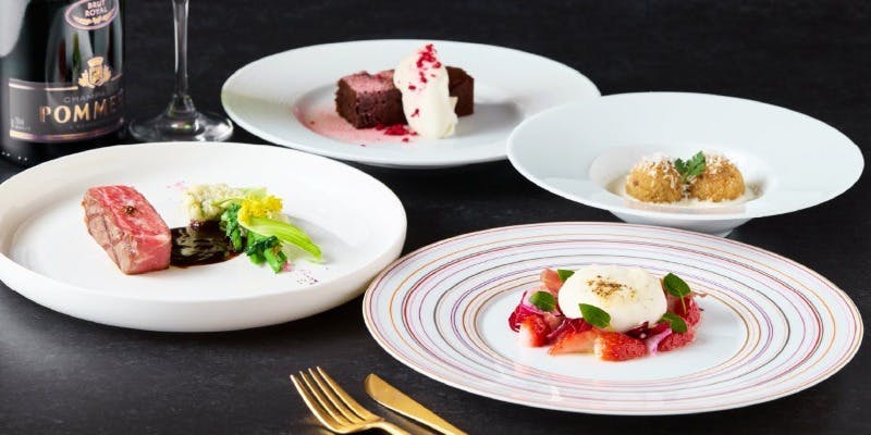 【魚or肉料理がメインのコース】全4品＋選べる乾杯ドリンク＋食後のカフェ