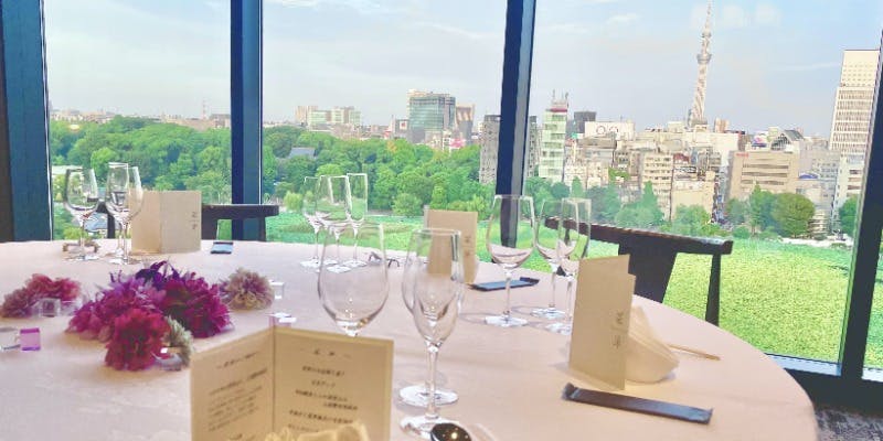 【窓個室】不忍池を一望しながらメインのふかひれと豪華コース全8品（フカヒレと鮑のスープ）