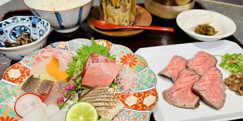 平日ランチ限定【御造りと伊萬里牛ローストビーフ定食】