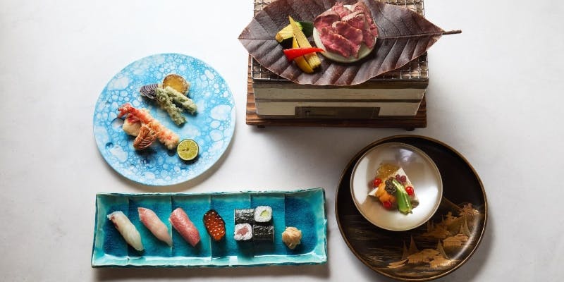 【会席～宝珠～】天麩羅、ステーキ、鮨をお楽しみいただける全5品（会席テーブル）