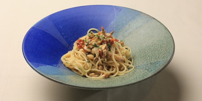 【ライトディナーコース（パスタ）】前菜5品、スープ、自家製パンチェッタのカルボナーラ、デザートの全4品