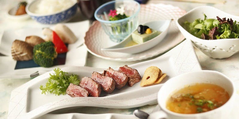 【土日祝もOK！】 竹花ランチ＋デザートセット・オリジナルギフト（鉄板焼カウンター）