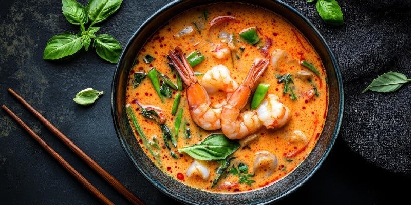 【忘新年会ドークブアコース】南の島コサムイで伝統的タイ料理7品＋ワイン含む100分飲み放題