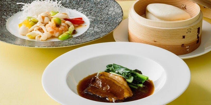 【リュウランチ】広島のブランド豚の東坡肉・旬の食材を使った前菜・炒め物など
