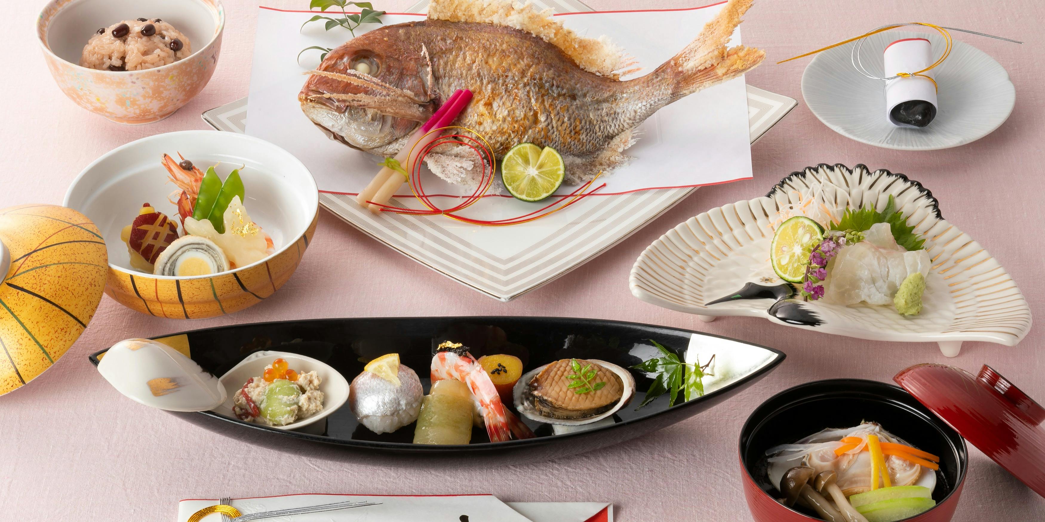 花伝／ホテルプラザオーサカ 【胡蝶懐石】造里、煮物、焼物、揚物、御