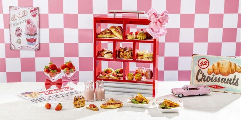 【平日】アメリカン50s×苺 パンが主役のアフタヌーンティー