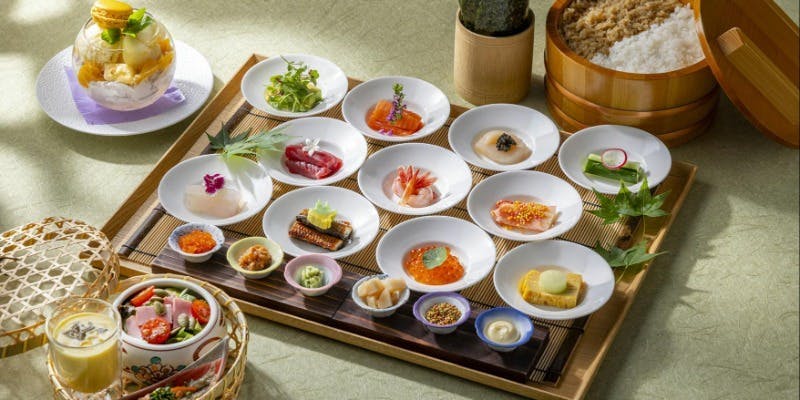 日本料理 「十二颯」／ヒルトン東京 【手巻き寿司ランチ】桃と檸檬の