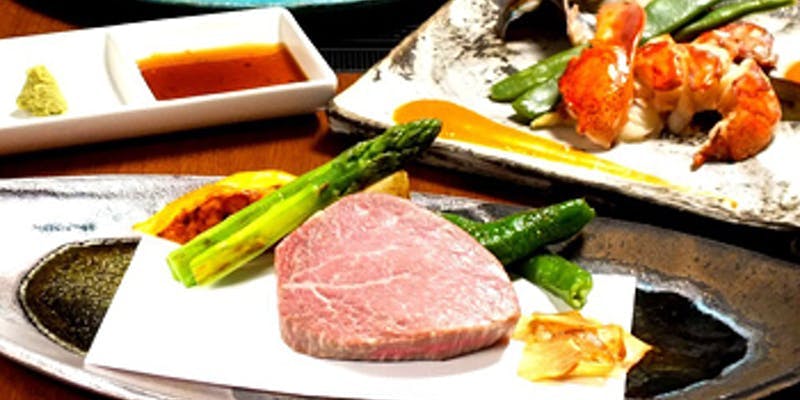 【八坂の上コース】A5黒毛和牛フィレ、鮑、活オマール海老など