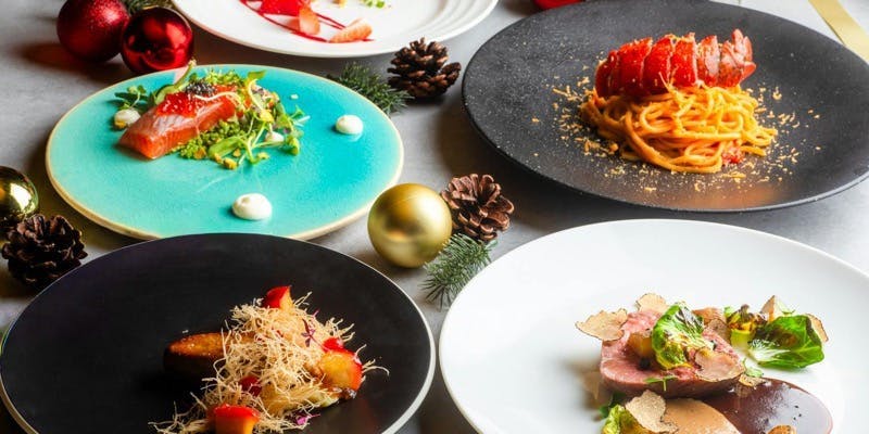 【Xmas2025】黒毛和牛やオマール海老などの高級食材を使ったスペシャルランチコース＋乾杯スパークリング