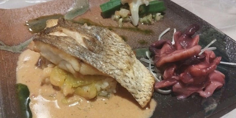 【土日祝ランチAセット】スープ・お魚料理・自家製パン・食後のお飲み物（13：30限定）