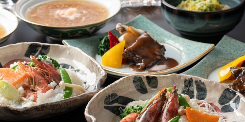 【彩味宝冬】ふかひれ、北京ダック、なにわ黒牛など彩り鮮やかなコース＋フリードリンク（12月）