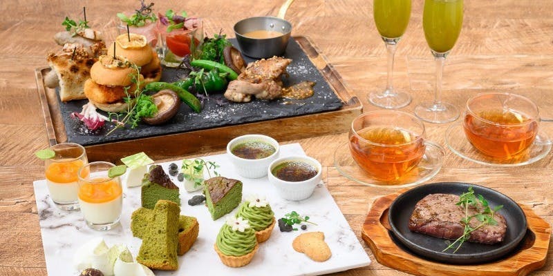 【肉×アフタヌーンティー】和牛等肉3種とデザート＋ドリンクフリー（13時以降入店限定 特典有り）