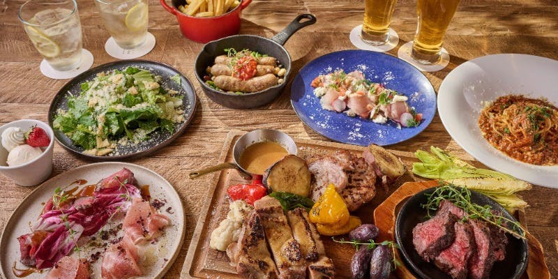 【贅沢パーティープラン全11品】忘年会や新年会に 3種肉の炭火焼き等＋2h飲み放題