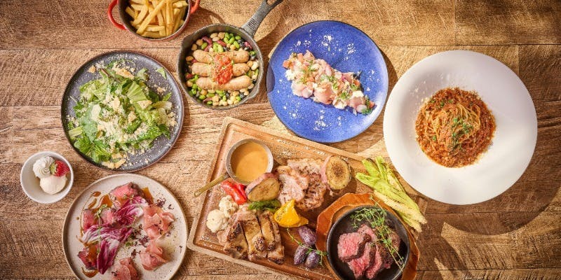 【パーティープラン全9品】きなこ豚等 2種肉の炭火焼き等＋2H飲み放題