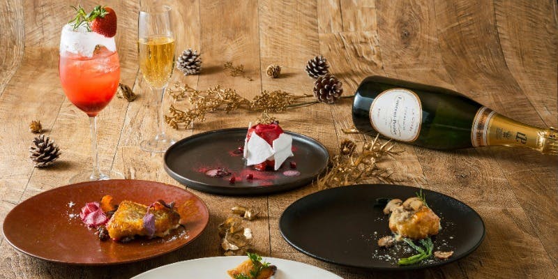 【Xmas2025】【12/22～23限定】九州厳選食材と梶屋牛・鹿肉等クリスマスディナー全7品＋90分飲み放題