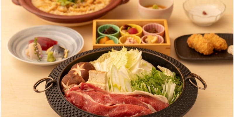【雅】黒毛和牛の牛鍋など　全7品　＋食事のみ