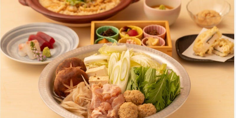 【華】鶏コクしょうゆ鍋など　全7品　＋食事のみ