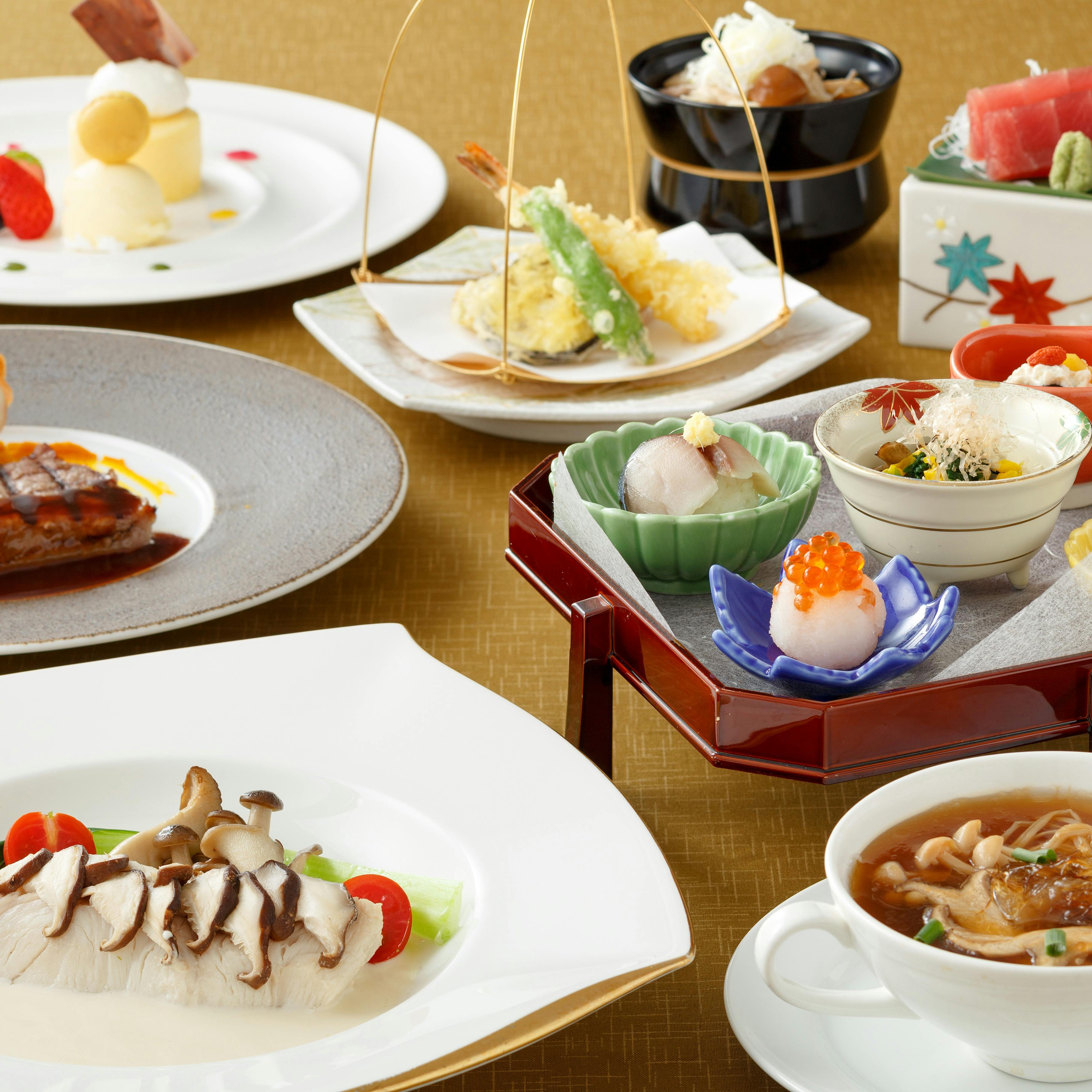 Sky Grill Buffet Restaurant 空桜 Sora 秋田ビューホテル 空桜会席 前菜から肉料理 デザートなど全7品 グラススパークリング ランチ プラン メニュー 一休 Comレストラン