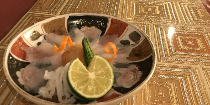 【年始】新春てっさ、焼き河豚、唐揚げ、雑炊、甘味の河豚会席