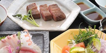 【ステーキ会席】先附、刺身、焚合、サラダなど - 日本料理 雲海／ANAクラウンプラザホテル松山
