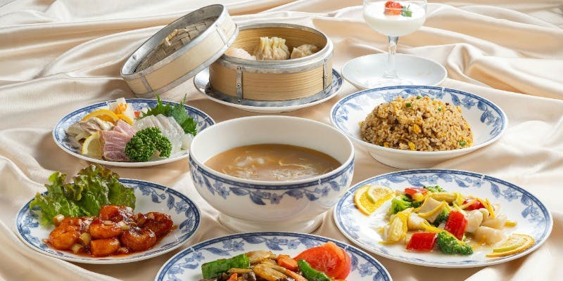 【水仙コース】　ホタテ貝の柚子香り塩炒めなど全8品