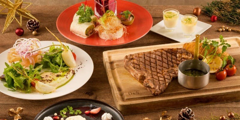 【Xmas2025】US産ティーボーングリル等クリスマスディナープラン全5品