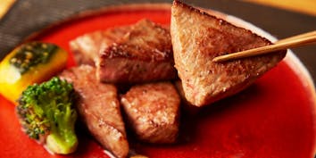 ～特選肉～ヒレとサーロインの2種盛り、もも肉の焼きシャブ等8品 - 神楽坂Osakaきっちん。
