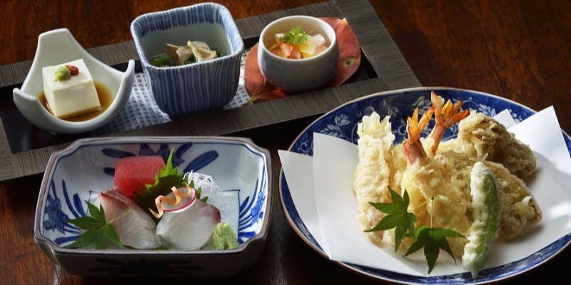 【天婦羅・寿司・牛ロース・和食など4種からお好みで選べる和御膳】＋選べる1ドリンク（個室・平日限定）