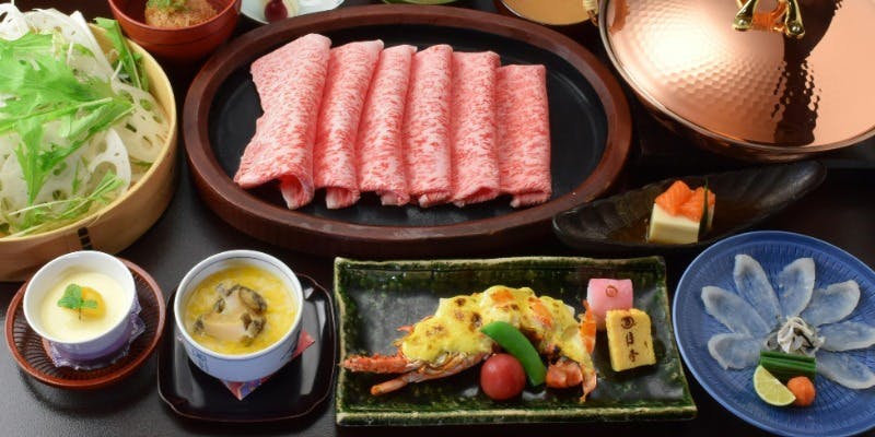 【期間限定】伊勢海老・ふぐ・あわびと特選牛しゃぶ豪華美食コース～雪～