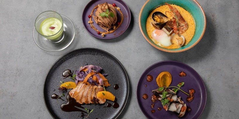 【BUENOS Course】魚・肉のWメイン＆デザートチョイス　贅沢ランチフルコース全5品＋90分飲み放題