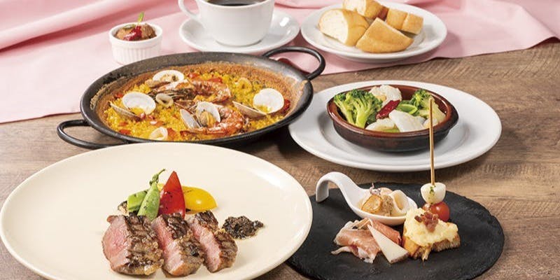 【ジュビロコース】タパス盛り合わせ・選べるパエリア・イベリコ豚等全6品