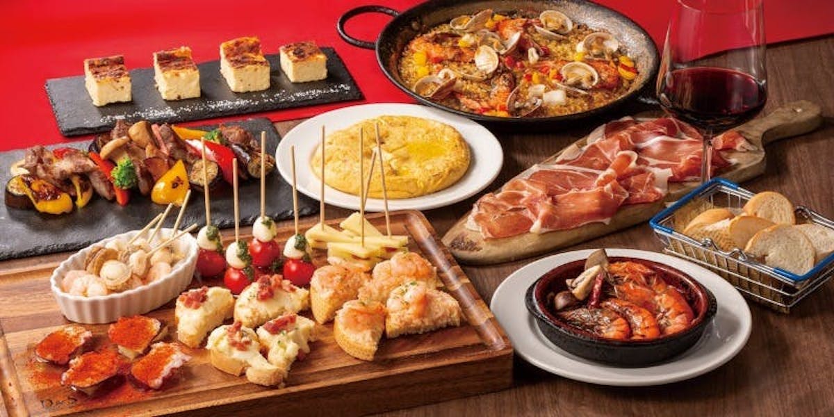 Rico 【グラン タパスコース】旬の食材彩るタパス,イベリコ豚、選べるパエリア付き全7品+2時間飲み放題 ディナー プラン(12108024 ...