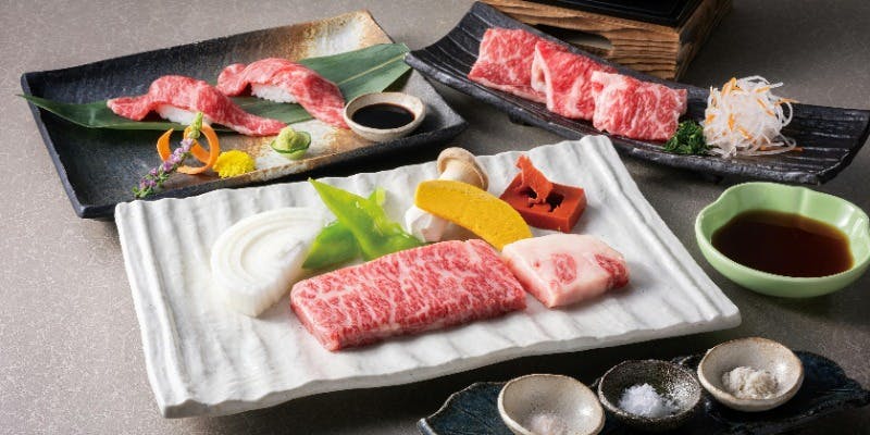 【京華】神戸ビーフステーキ、炙り寿司、しゃぶしゃぶを愉しめるコース 全7品＋ロース（140g）