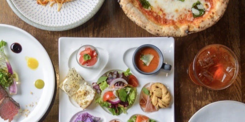 【ランチコース】旬の前菜や選べるピッツァ、パスタ、メインなど全4品（土日祝限定）