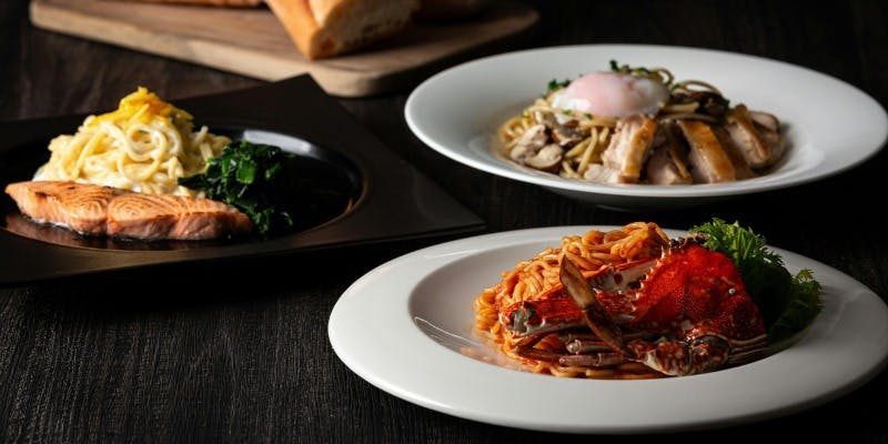 ランチセット（渡り蟹のトマトクリームソースパスタ）