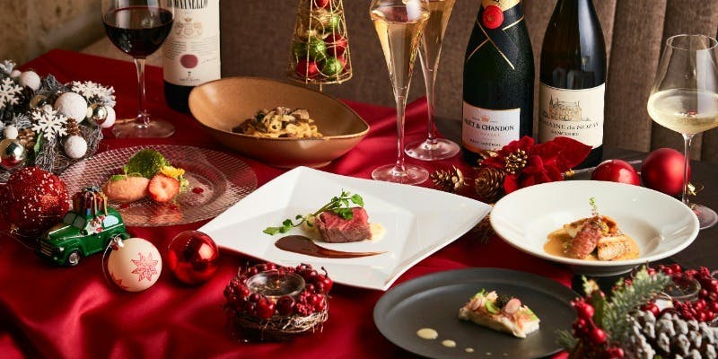 【Xmas2025】国産牛フィレ肉やあまおう苺のドルチェなどクリスマスコース全5品
