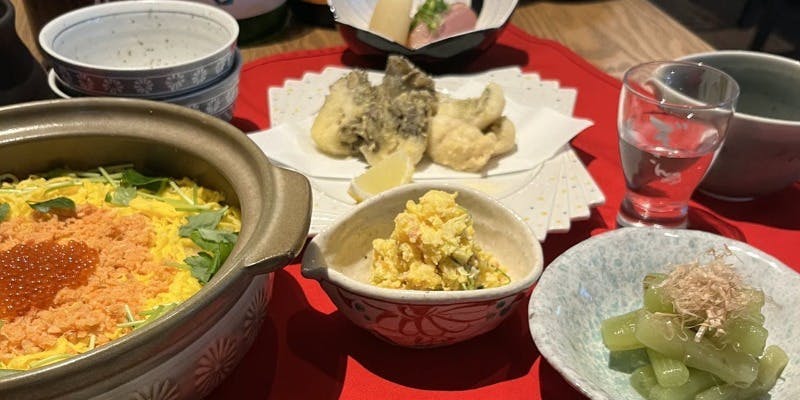 【一期一笑コース】お造り、揚物、土鍋炊き込み御飯等　全6品＋ゆったり3時間飲み放題付！