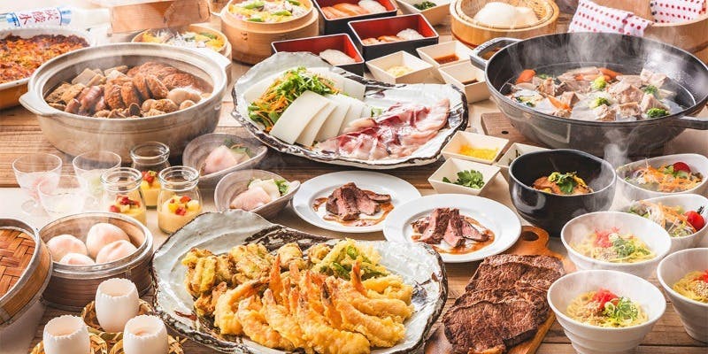 【土日祝ディナー/90分制】料理＆デザート食べ放題＋アルコール飲み放題