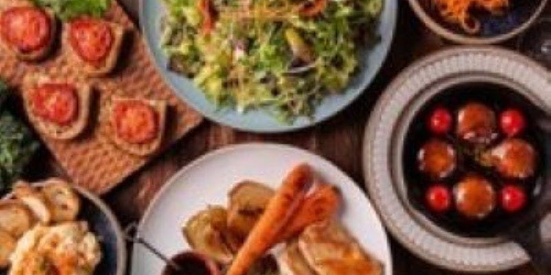 【C】（乾杯スパークリング含 120分飲放題付）低温調理チキン＆ロースト野菜がメインのお野菜堪能コース