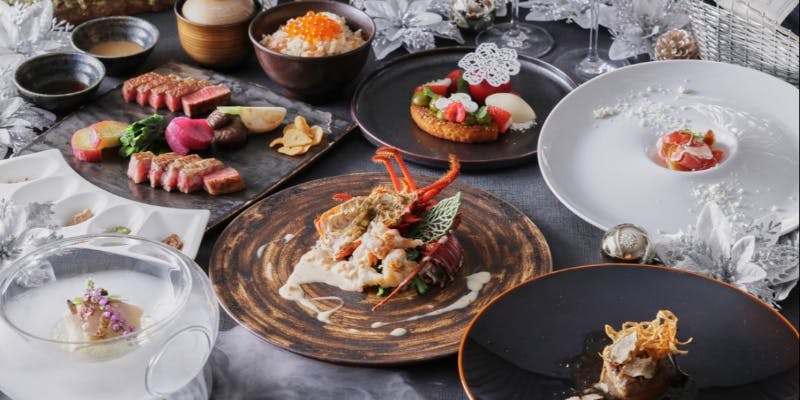【Xmas2025】＜聖夜＞Premium＋寒鰤のどぐろ＋フォアグラ＋活蝦夷鮑活伊勢海老＋松阪牛フィレ