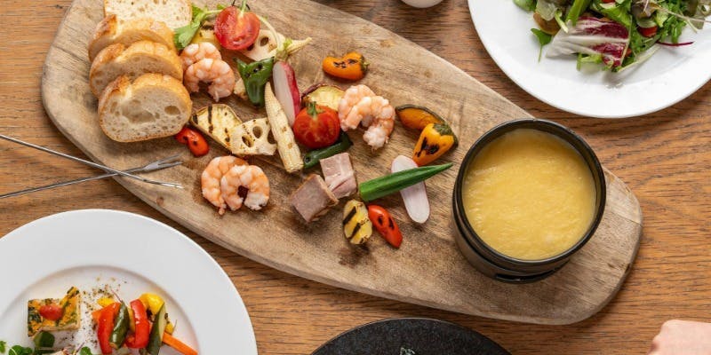 【チーズフォンデュプラン】チーズ好き必見！旬の野菜とともに味わう幸せフォンデュコース