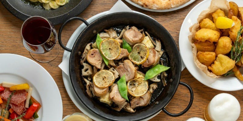 【カジュアルプラン】スペイン産生ハムから本格ピッツァまでカジュアルに楽しめる人気プラン