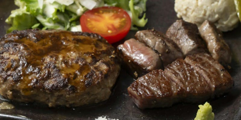 【黒毛和牛ハンバーグ＆特選神戸牛ステーキ ランチセット】（赤身モモ/60g）