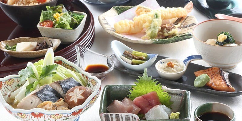 【璃泉～りせん～ 鮮魚御膳】本日鮮魚のお造里、天婦羅、主菜 鮮魚料理など＋飲み放題
