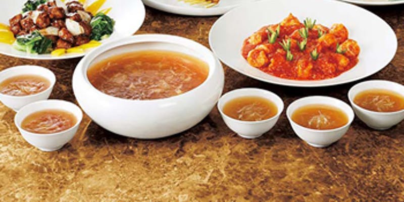 【長城】ふかひれスープや海鮮、肉料理等全7品のコース（テーブル席）